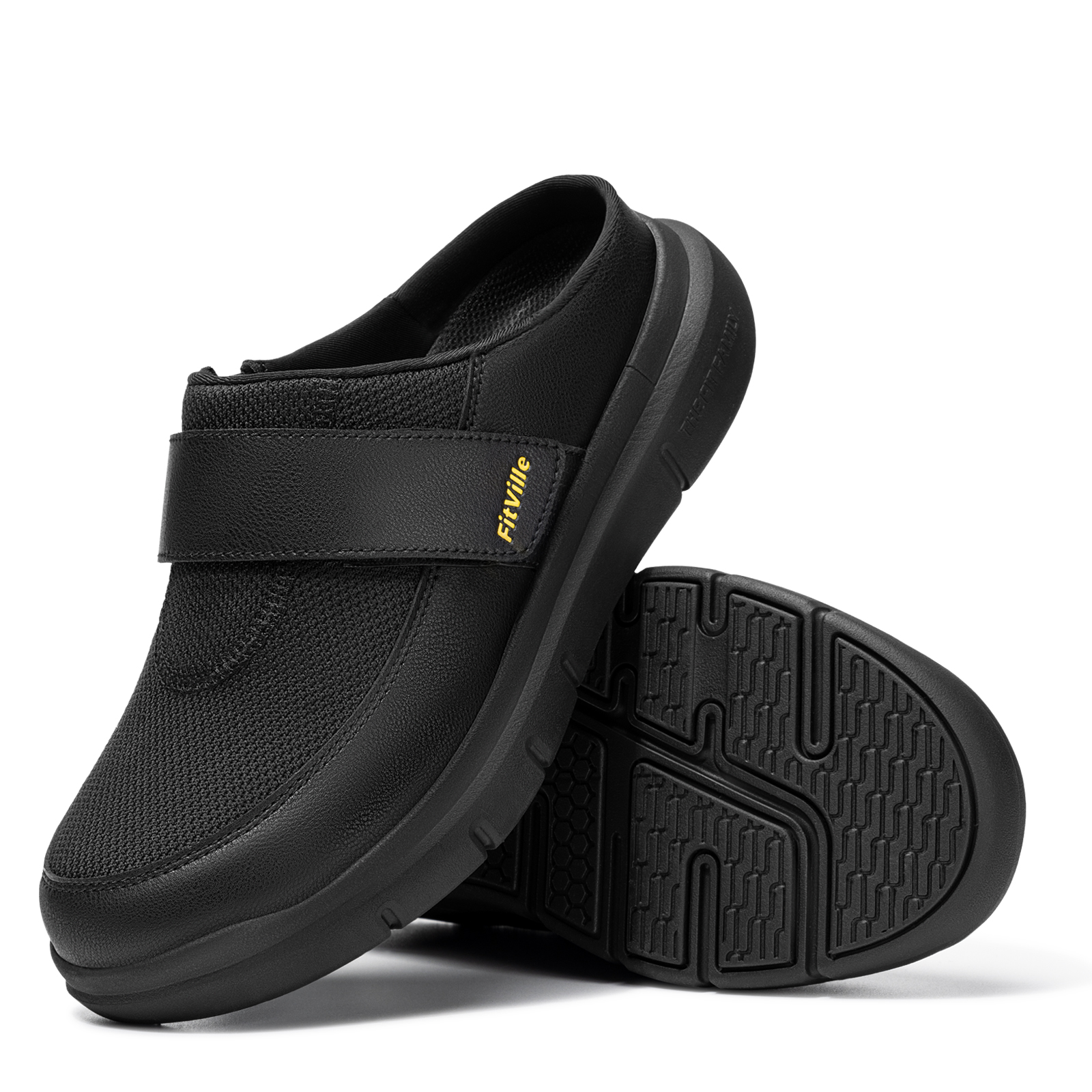 Men'S Shoes Plantar Fasciitis - FitVille Wide Fit Men's Half Slippers