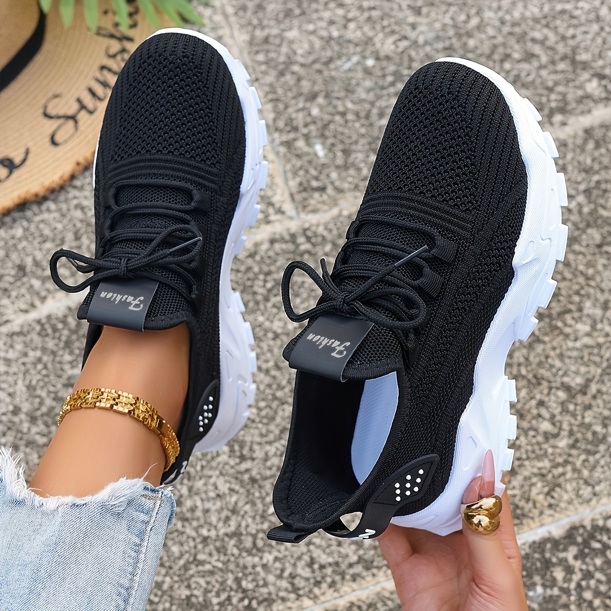 Men Shoes Type - Breathable Knit Sneakers Fashion Comfortable Slip