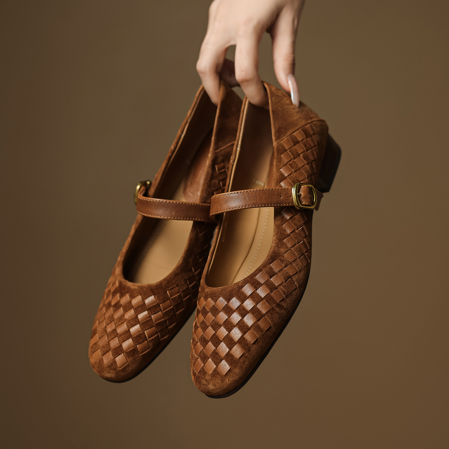 Men Shoes On - Handmade Genuine Woven Texture Low heels