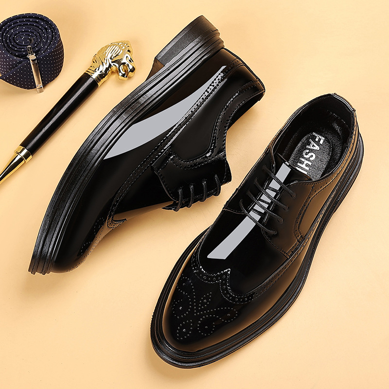 Men's Patent Leather Brogue Dr - Men Shoes Oxford 评论和价格