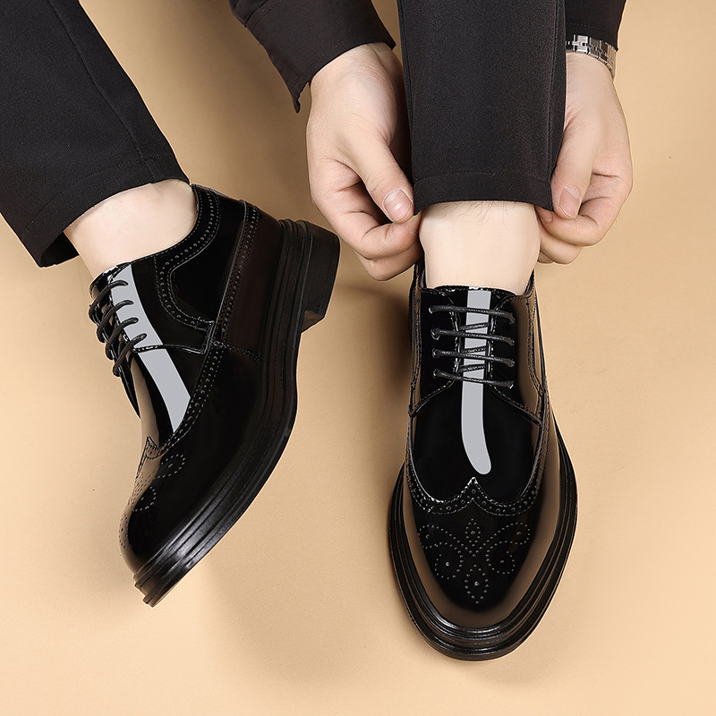 Men's Patent Leather Brogue Dr - Men Shoes Oxford 评论和价格