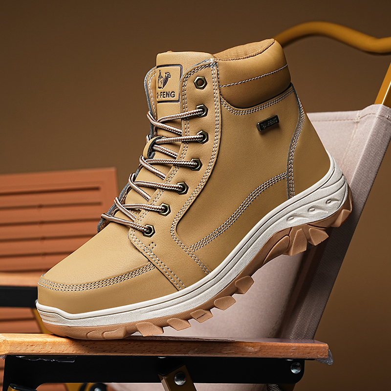 Men Boots Winter Outdoor Walki - Men'S Shoes Yellow And Black 评论和价格