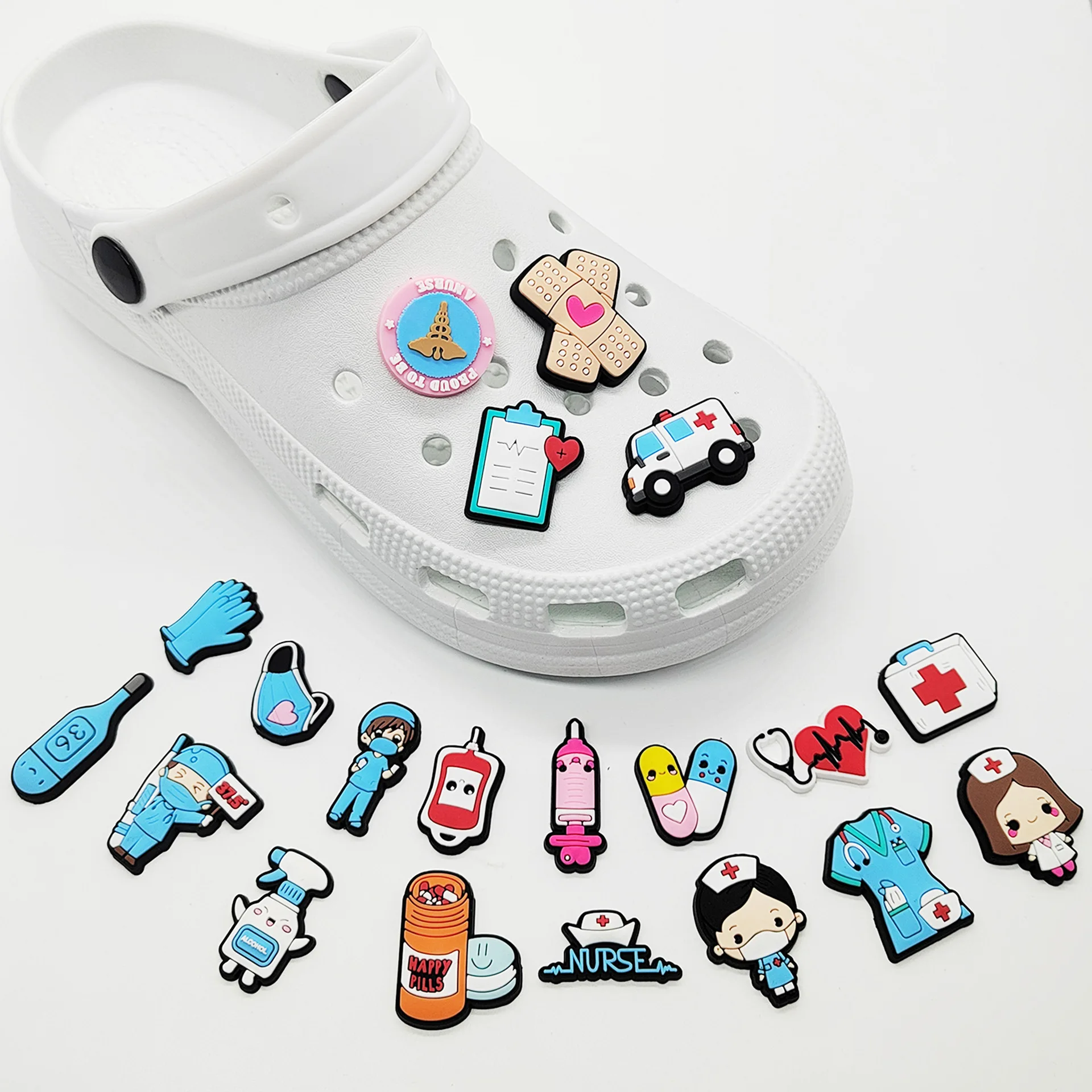 New 1pcs PVC Shoe Charms for C - Men Shoes Jeans 评论和价格