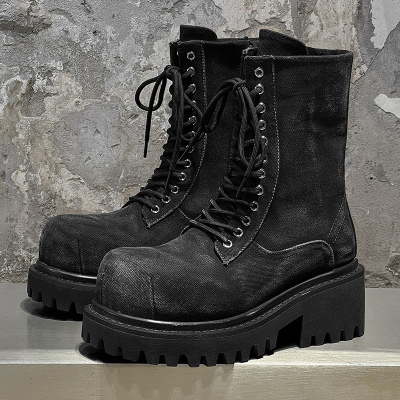 High Quality Retro Denim High  - Men'S Shoes Zipper 评论和价格