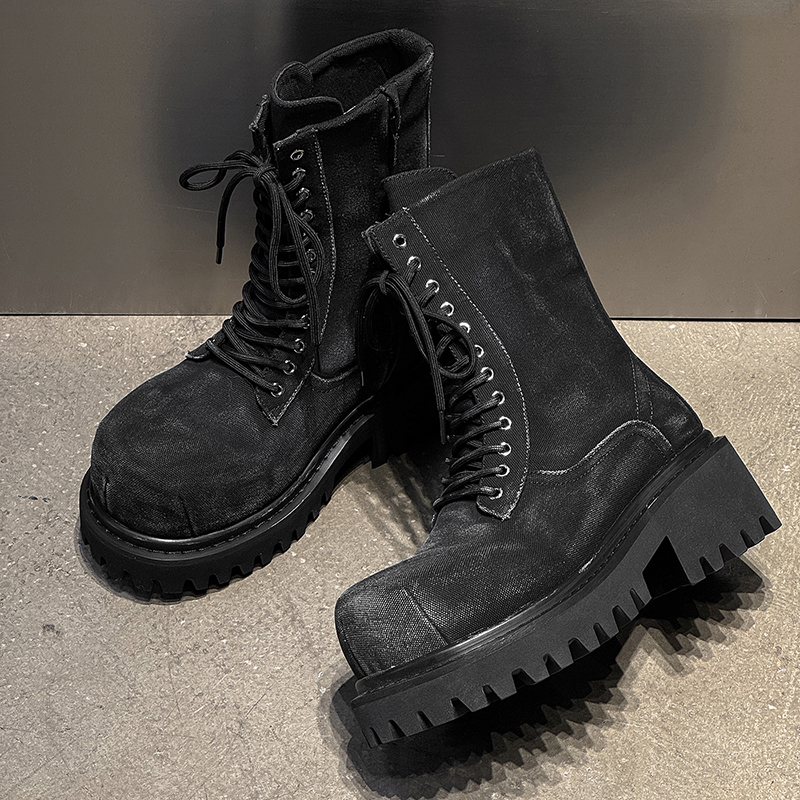 High Quality Retro Denim High  - Men'S Shoes Zipper 评论和价格
