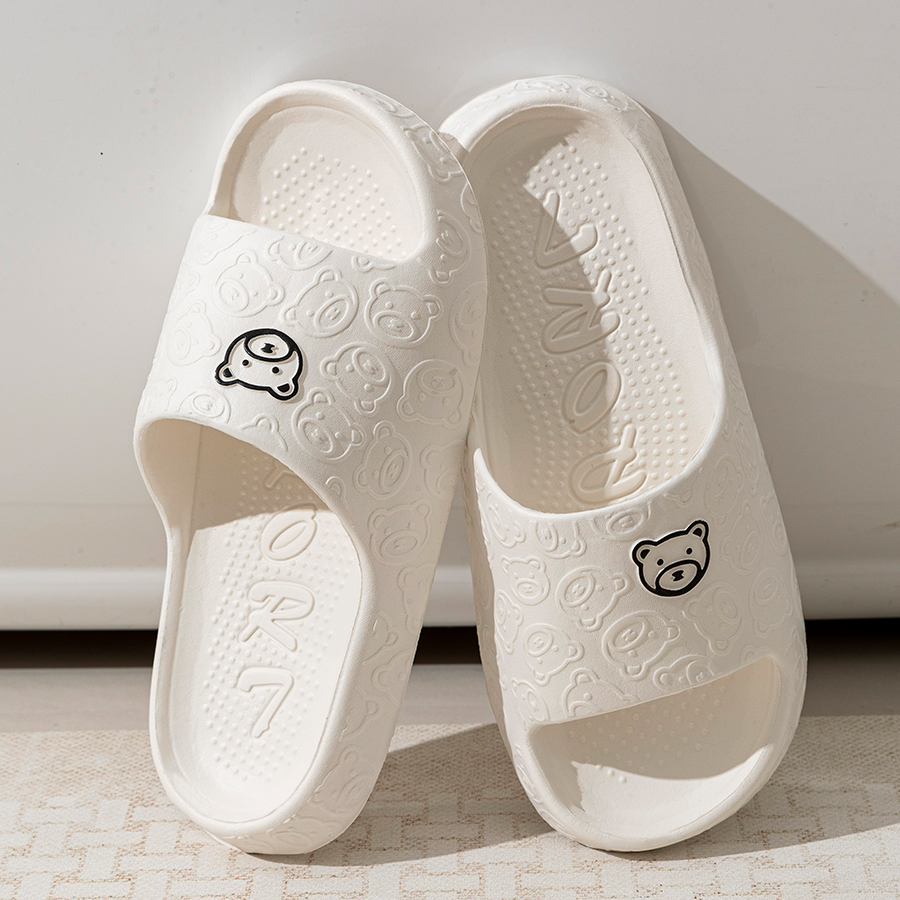 Printting Cute Bear Women Slip - Men'S Shoes To Women'S Size 评论和价格