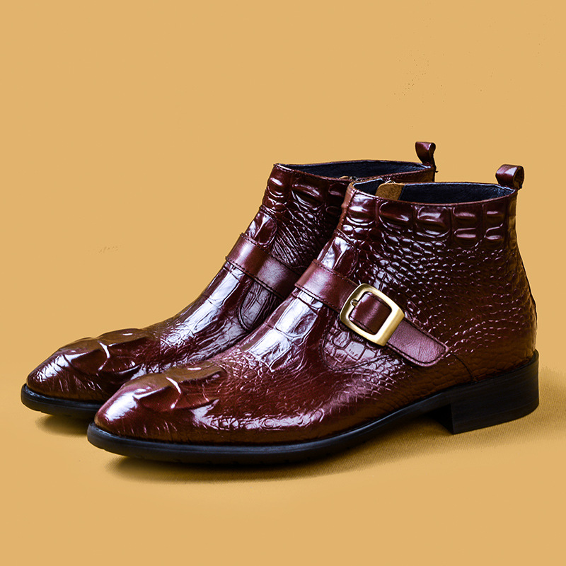 Mens Genuine Leather Crocodile - Men'S Shoes Zipper 评论和价格