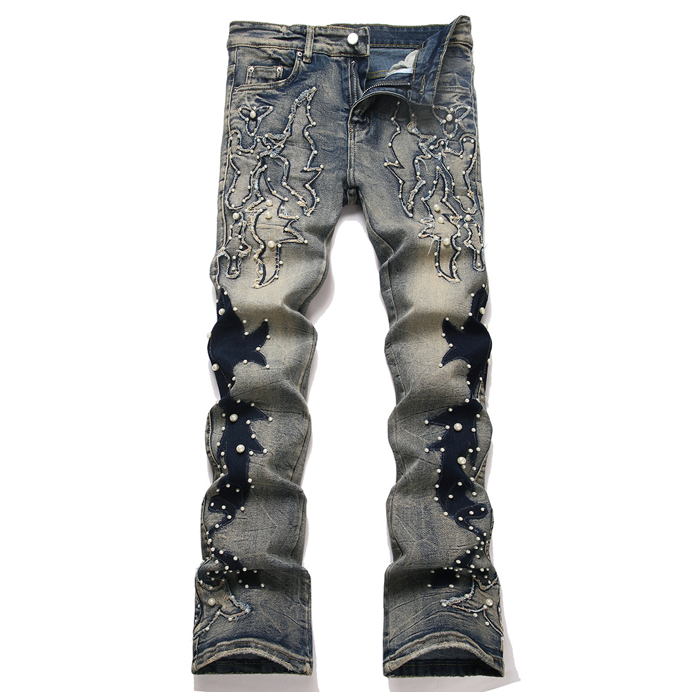 Men's Pearl Boot Cut Denim Jea - Men Shoes Jeans 评论和价格