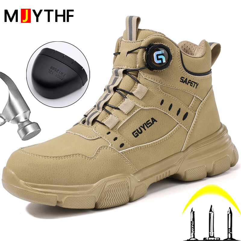 New Rotating Button Men Boots  - Work Boot Steel Toe 评论和价格