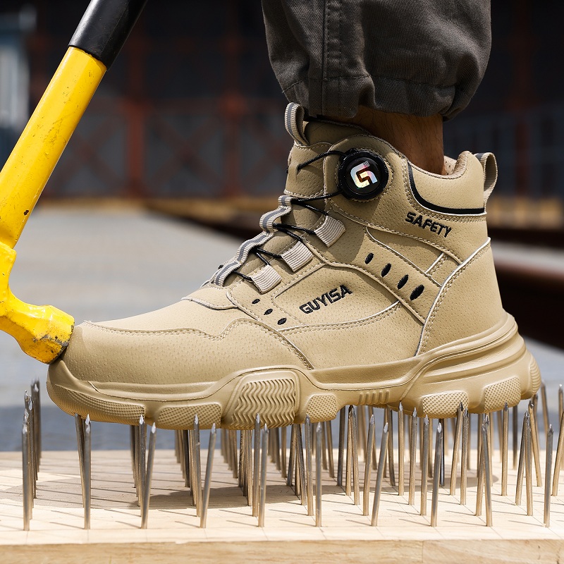 New Rotating Button Men Boots  - Work Boot Steel Toe 评论和价格