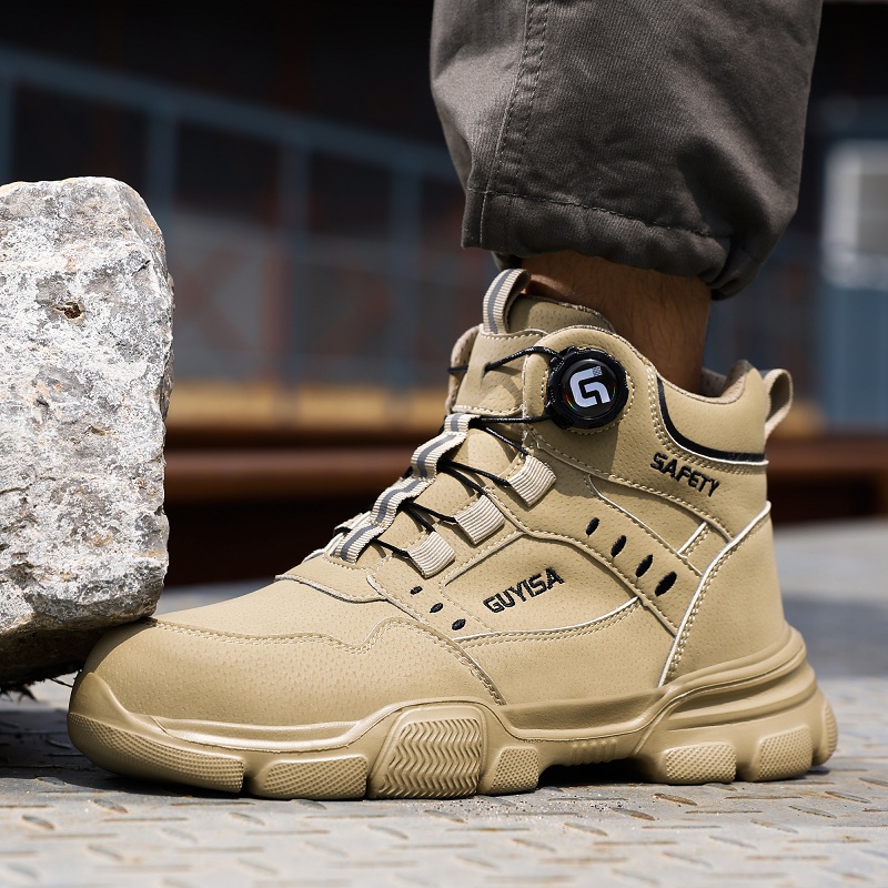 New Rotating Button Men Boots  - Work Boot Steel Toe 评论和价格