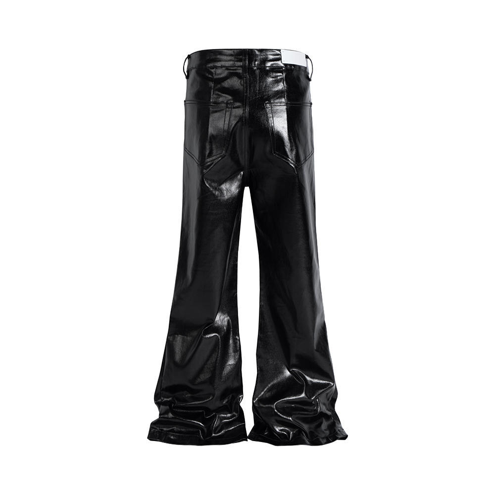 High Street Wide Leg Glossy Pu - Men Shoes Jeans 评论和价格