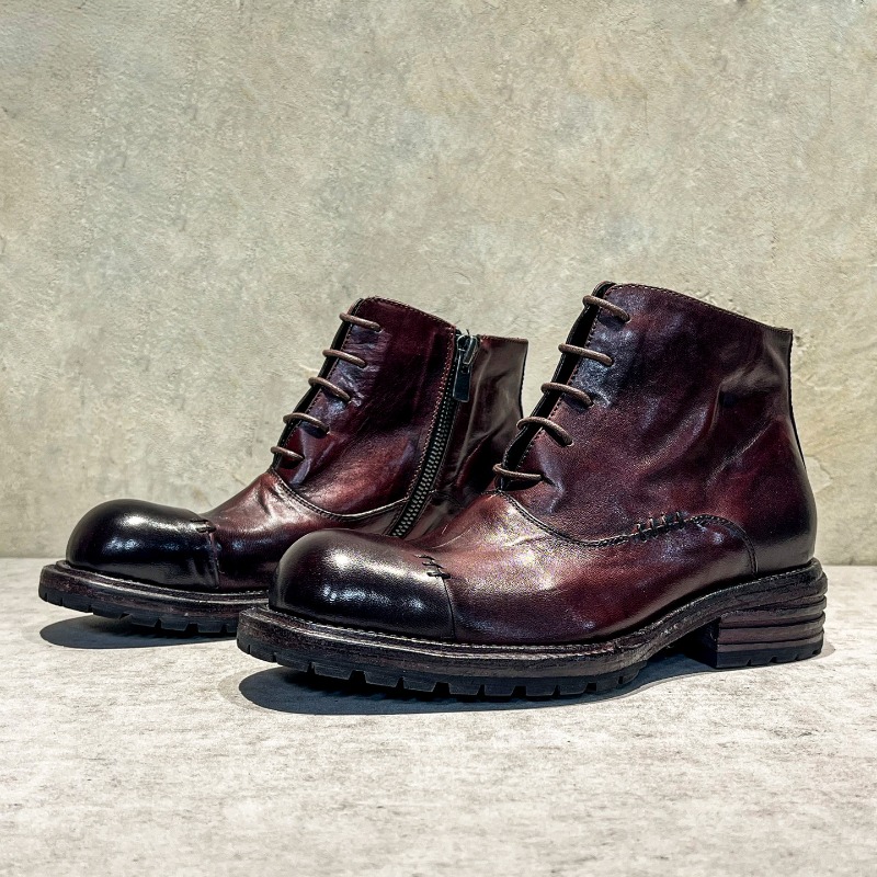 Ethnic Style Washed Horsehide  - Men'S Shoes Zipper 评论和价格