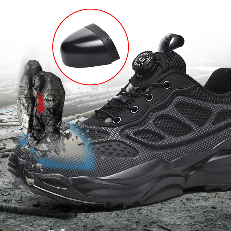 Rotary Button Safety Shoes Men - Work Boot Steel Toe 评论和价格