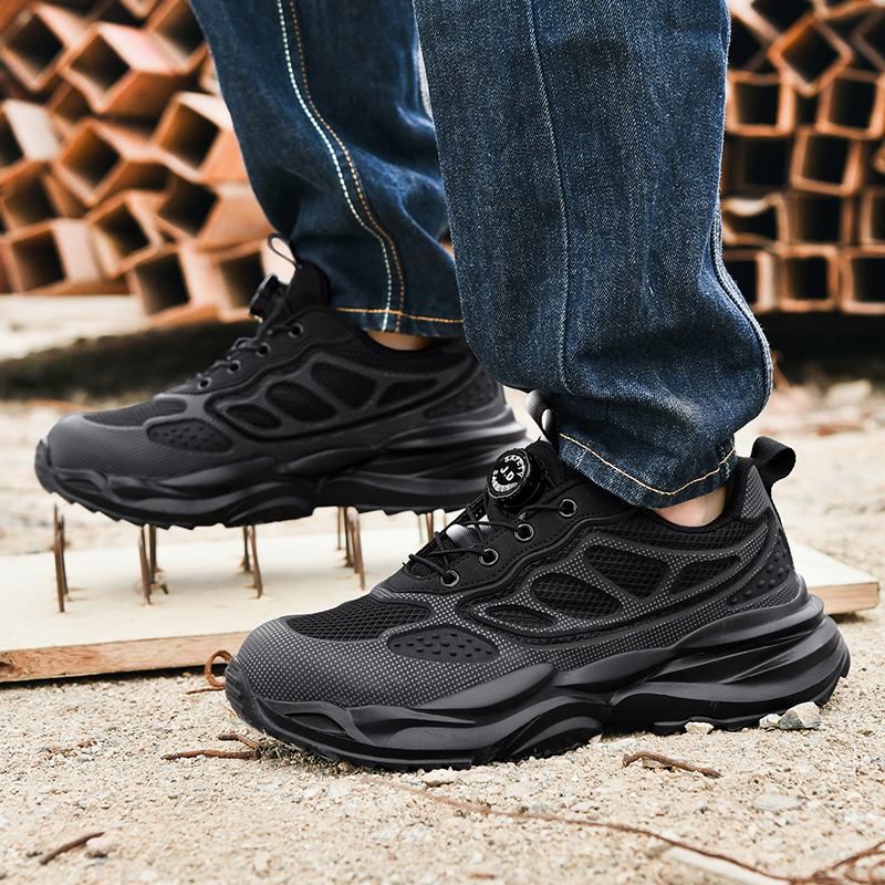 Rotary Button Safety Shoes Men - Work Boot Steel Toe 评论和价格
