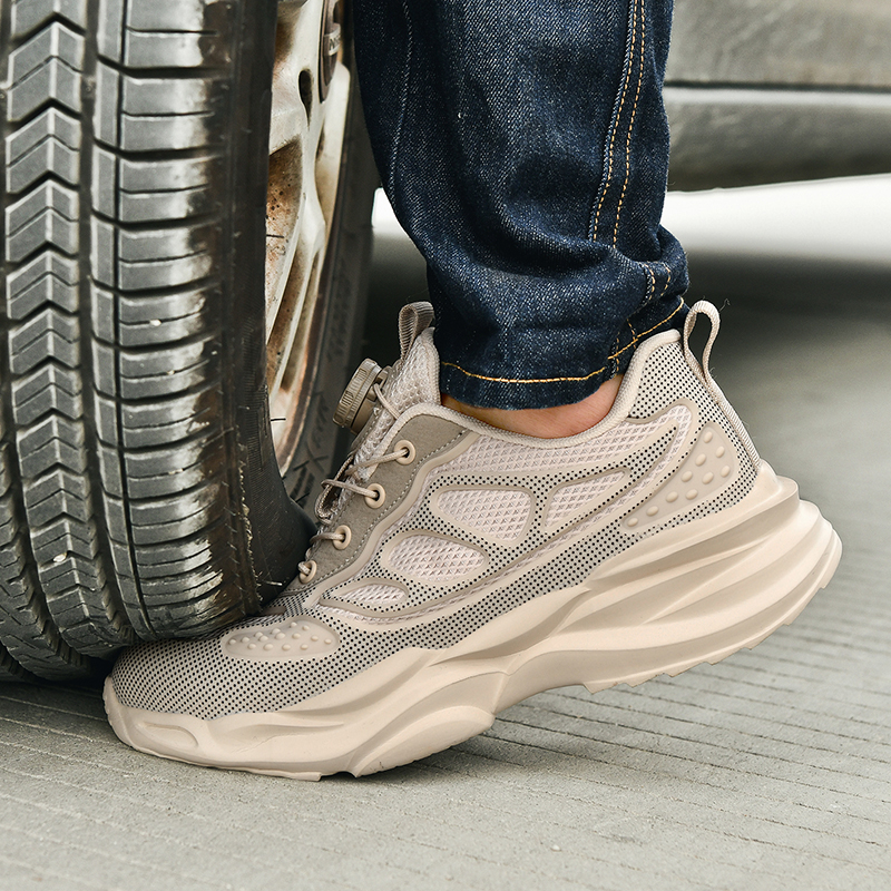 Rotary Button Safety Shoes Men - Work Boot Steel Toe 评论和价格