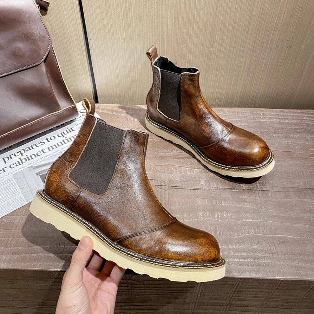 Retro Men's Genuine Leather Ch - Men Shoes Oxford 评论和价格