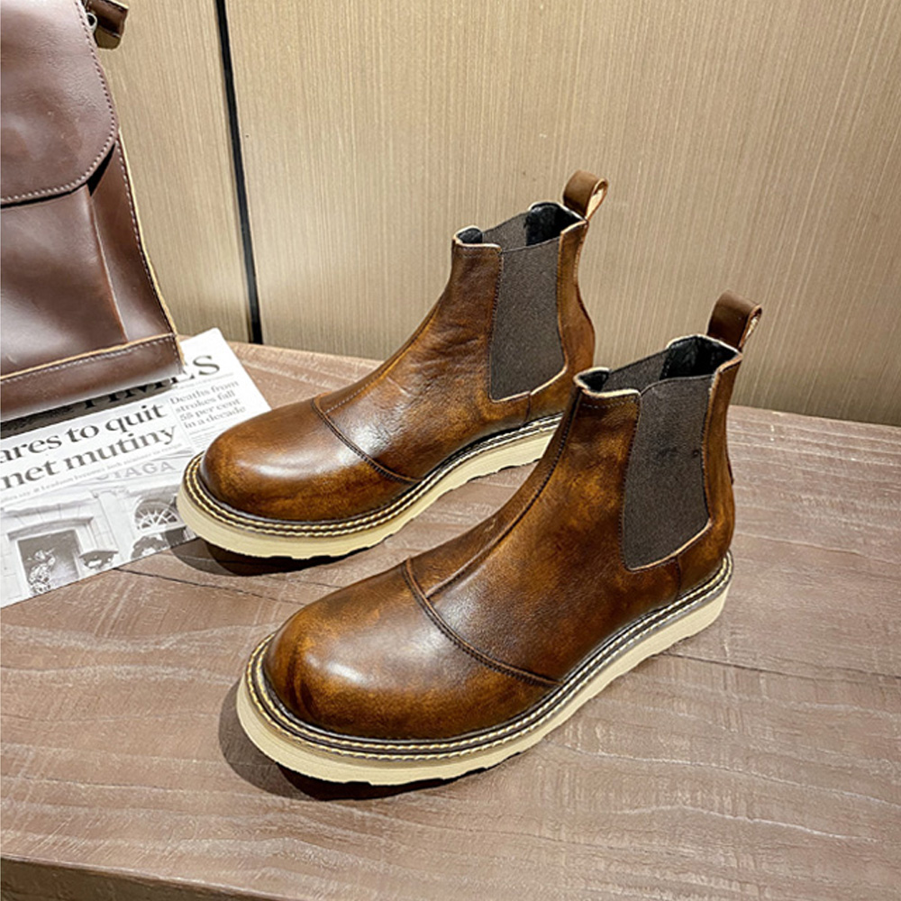 Retro Men's Genuine Leather Ch - Men Shoes Oxford 评论和价格