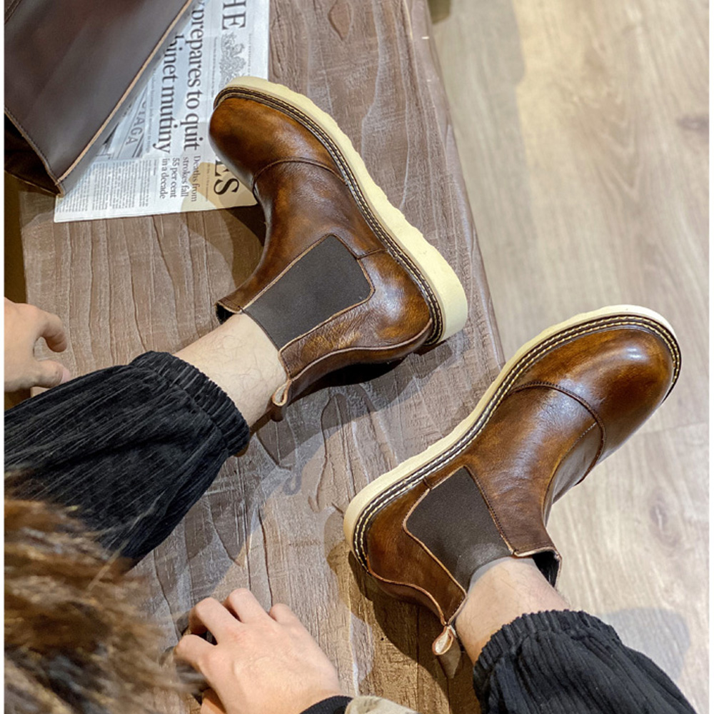Retro Men's Genuine Leather Ch - Men Shoes Oxford 评论和价格