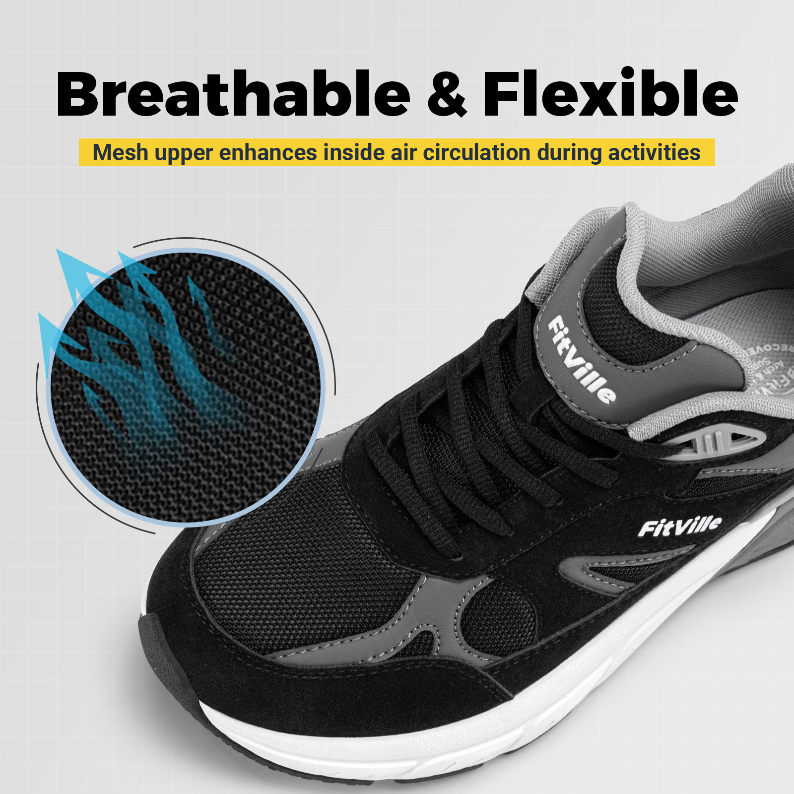 Fitville Walking Shoes Wide Me - Men'S Shoes Plantar Fasciitis 评论和价格