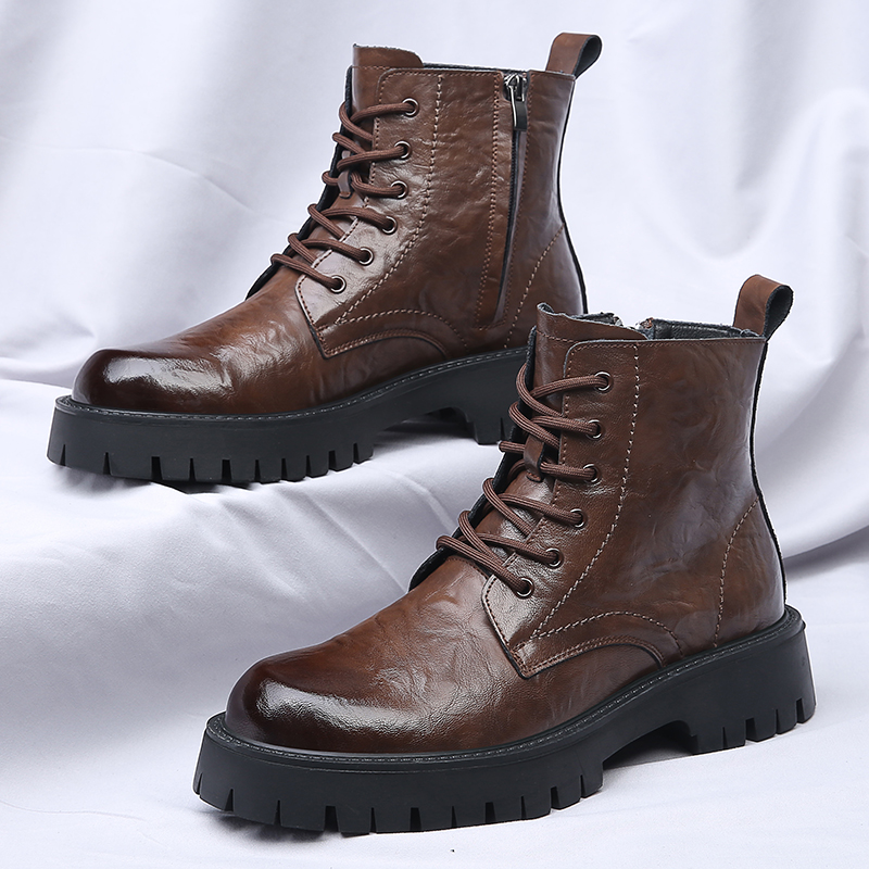 Men Side Zipper High Top Boots - Men'S Shoes Zipper 评论和价格