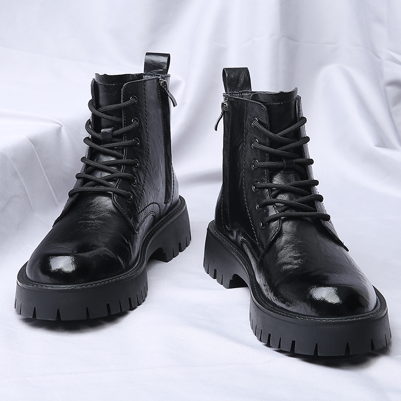 Men Side Zipper High Top Boots - Men'S Shoes Zipper 评论和价格