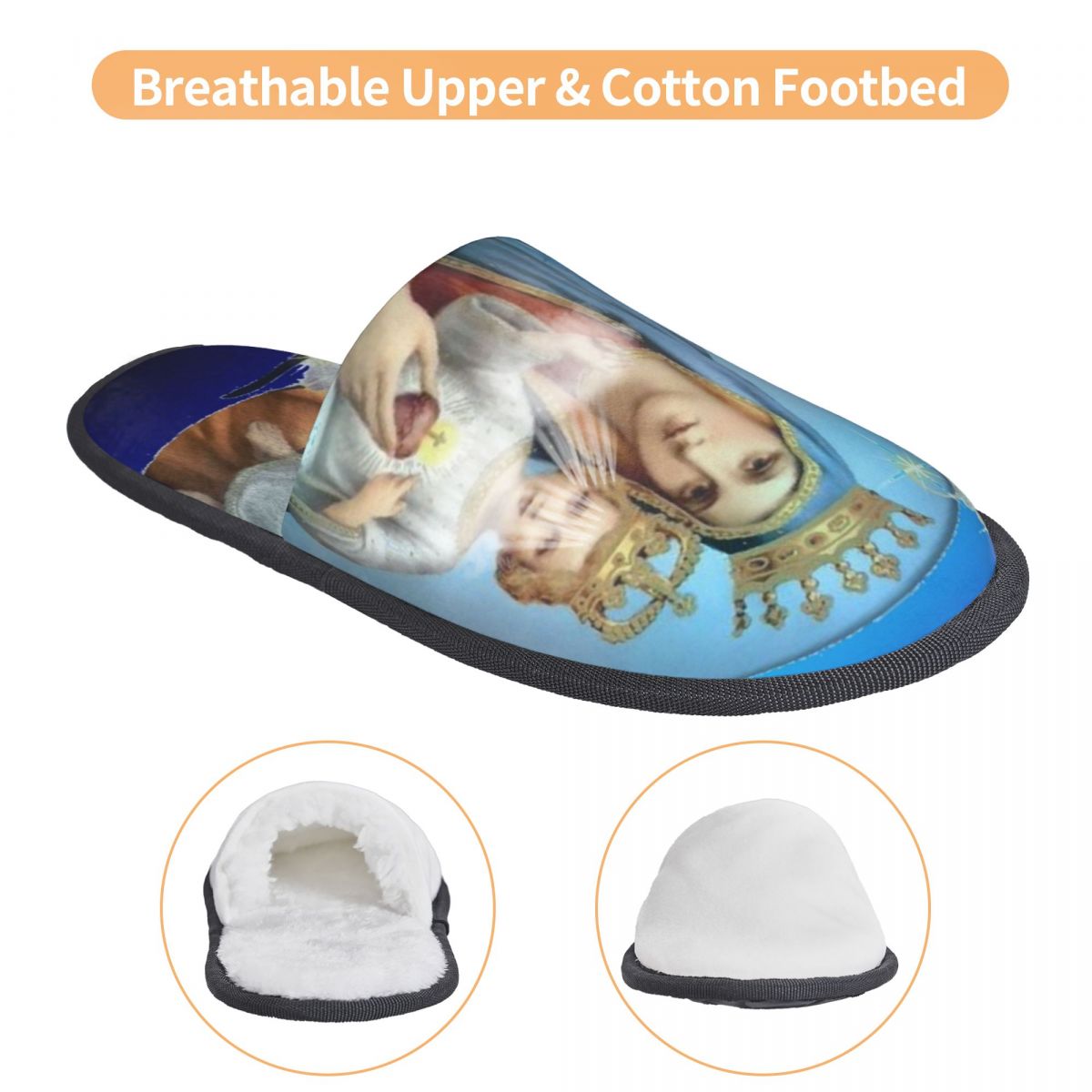 Virgin Mary Comfy Scuff With M - Men'S Shoes With Memory Foam 评论和价格