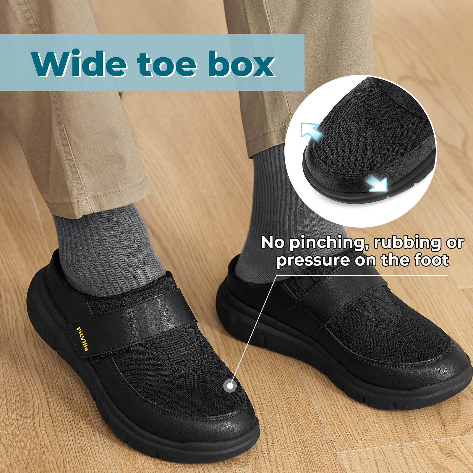 FitVille Wide Fit Men's Half S - Men'S Shoes Plantar Fasciitis 评论和价格