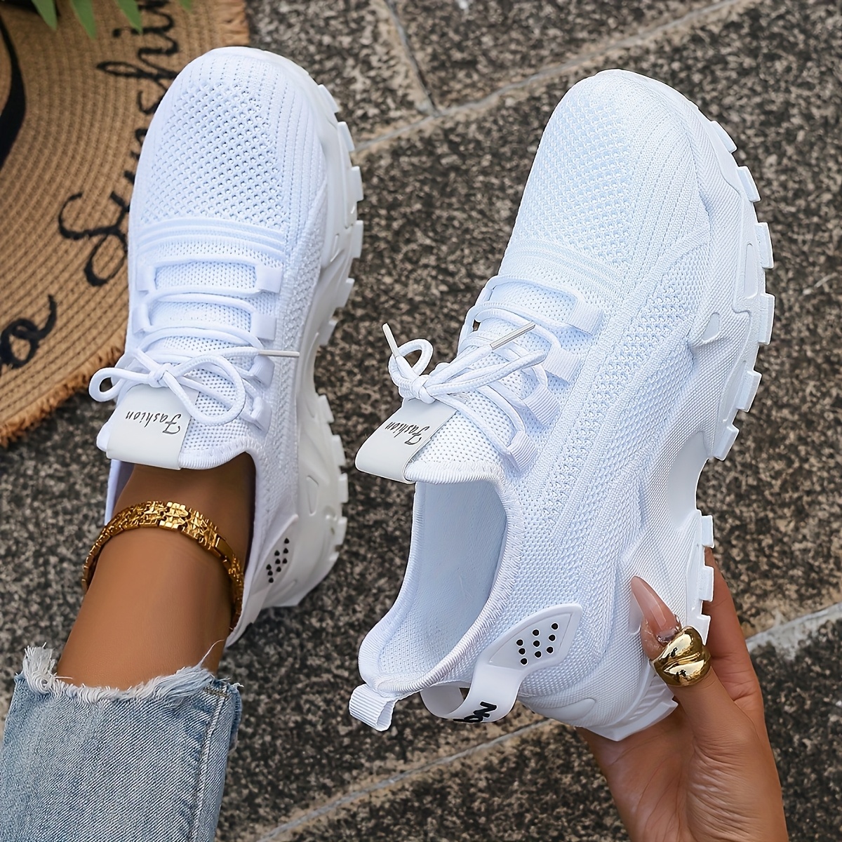 Breathable Knit Sneakers Fashi - Men Shoes Type 评论和价格