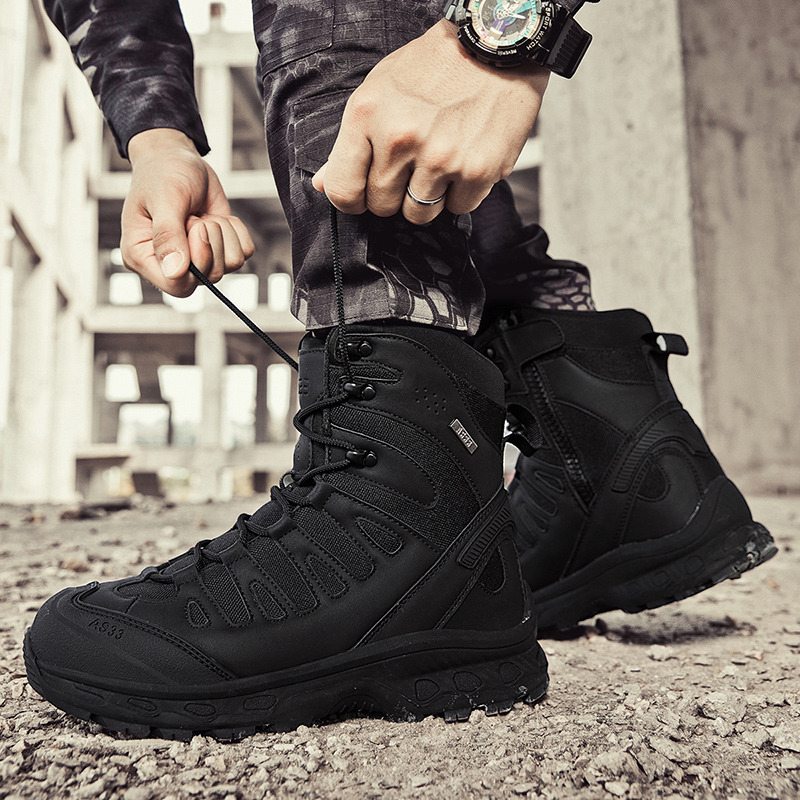 New Men Tactical Boots Militar - Men'S Shoes Zipper 评论和价格
