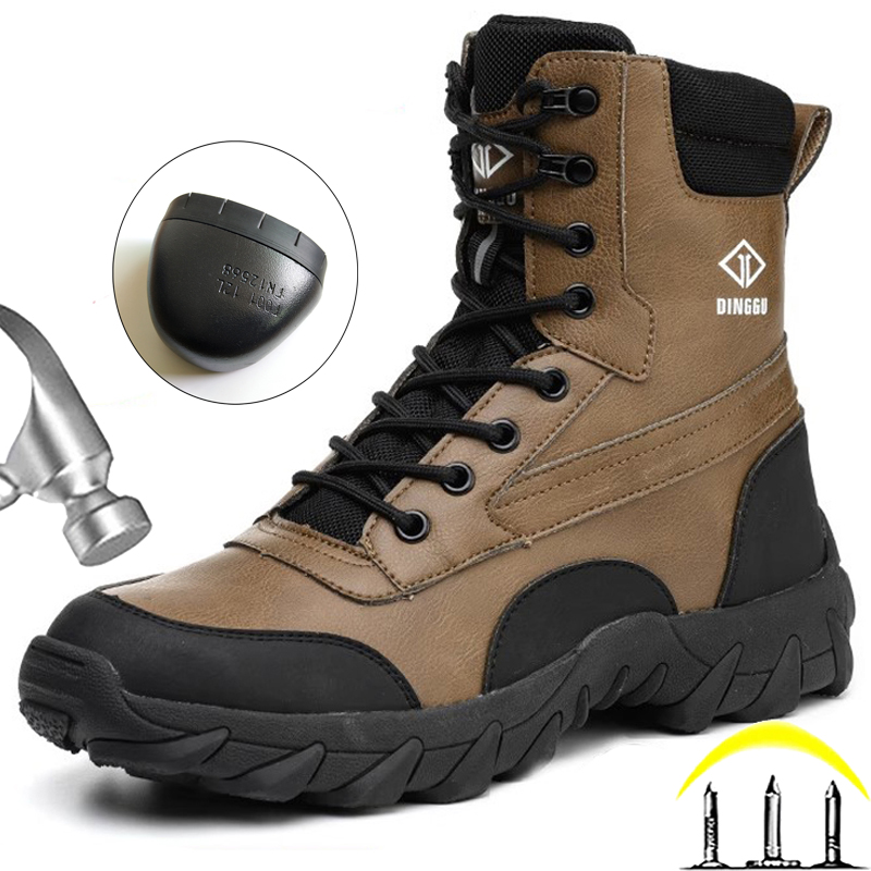 High-top Men Boots Waterproof  - Work Boot Steel Toe 评论和价格
