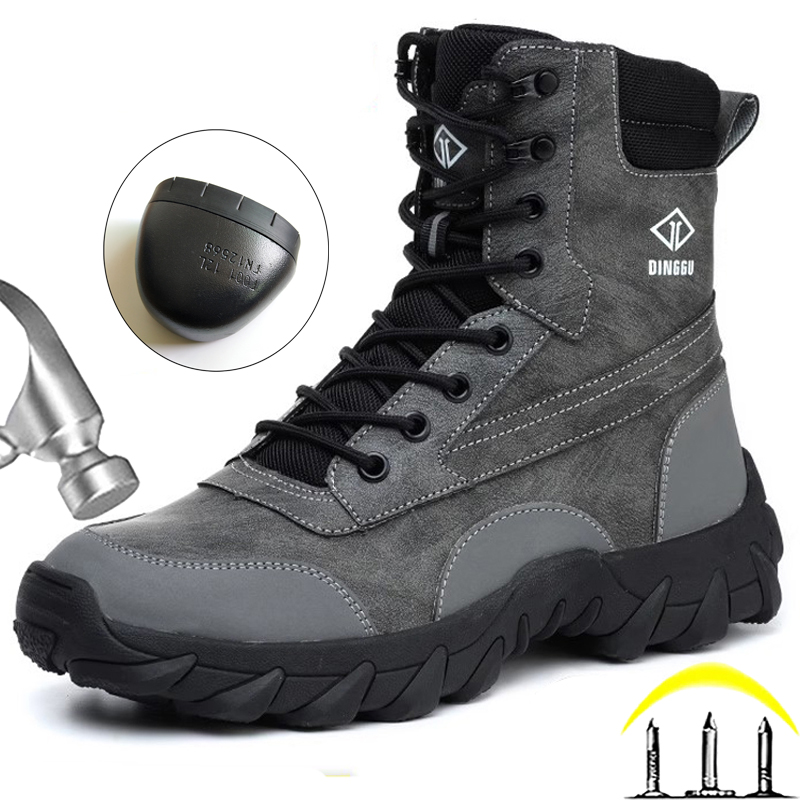 High-top Men Boots Waterproof  - Work Boot Steel Toe 评论和价格