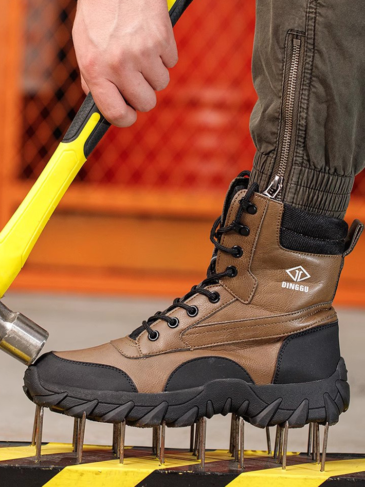 High-top Men Boots Waterproof  - Work Boot Steel Toe 评论和价格