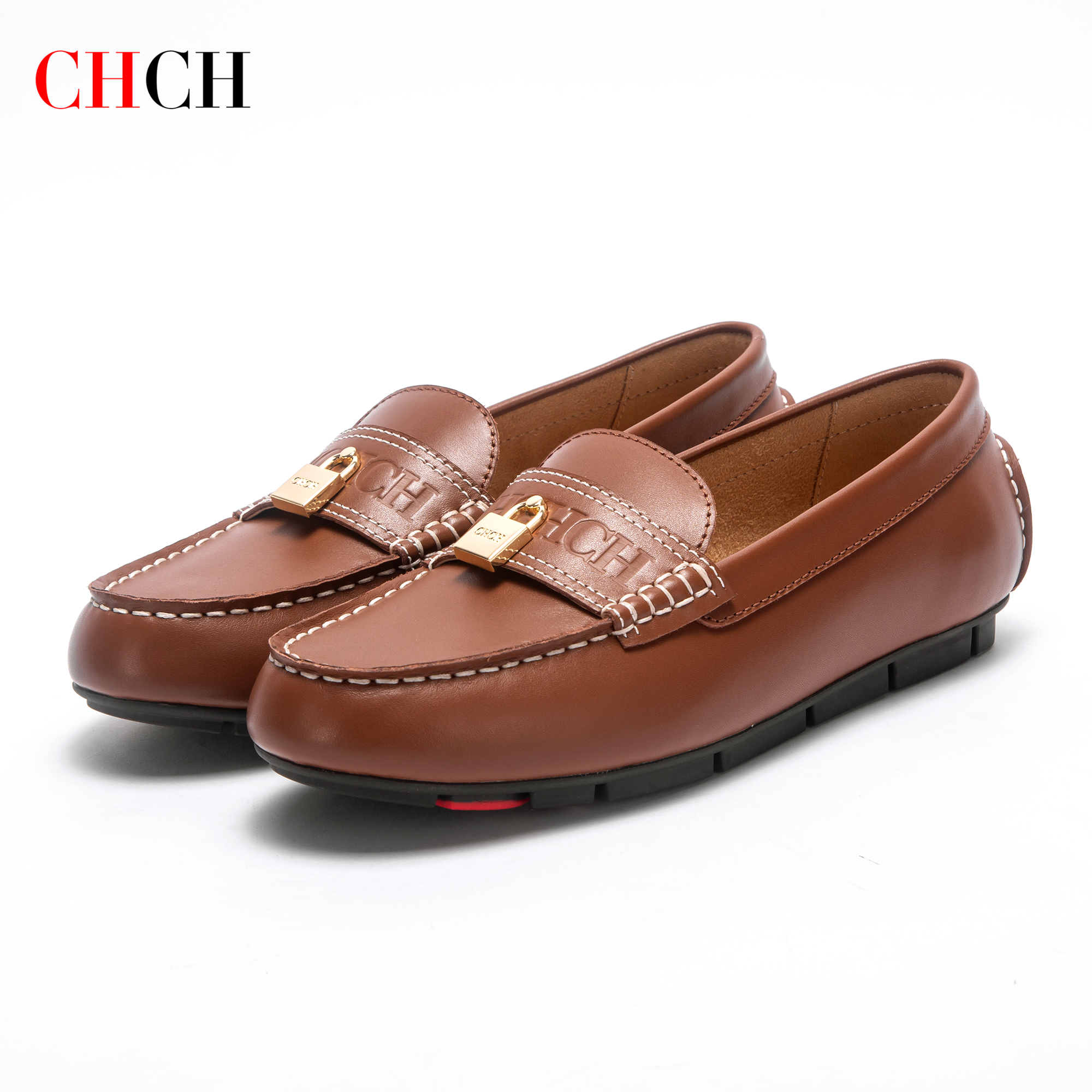 CHCH Women's Brown Flat Shoes  - Men Shoes Gucci 评论和价格