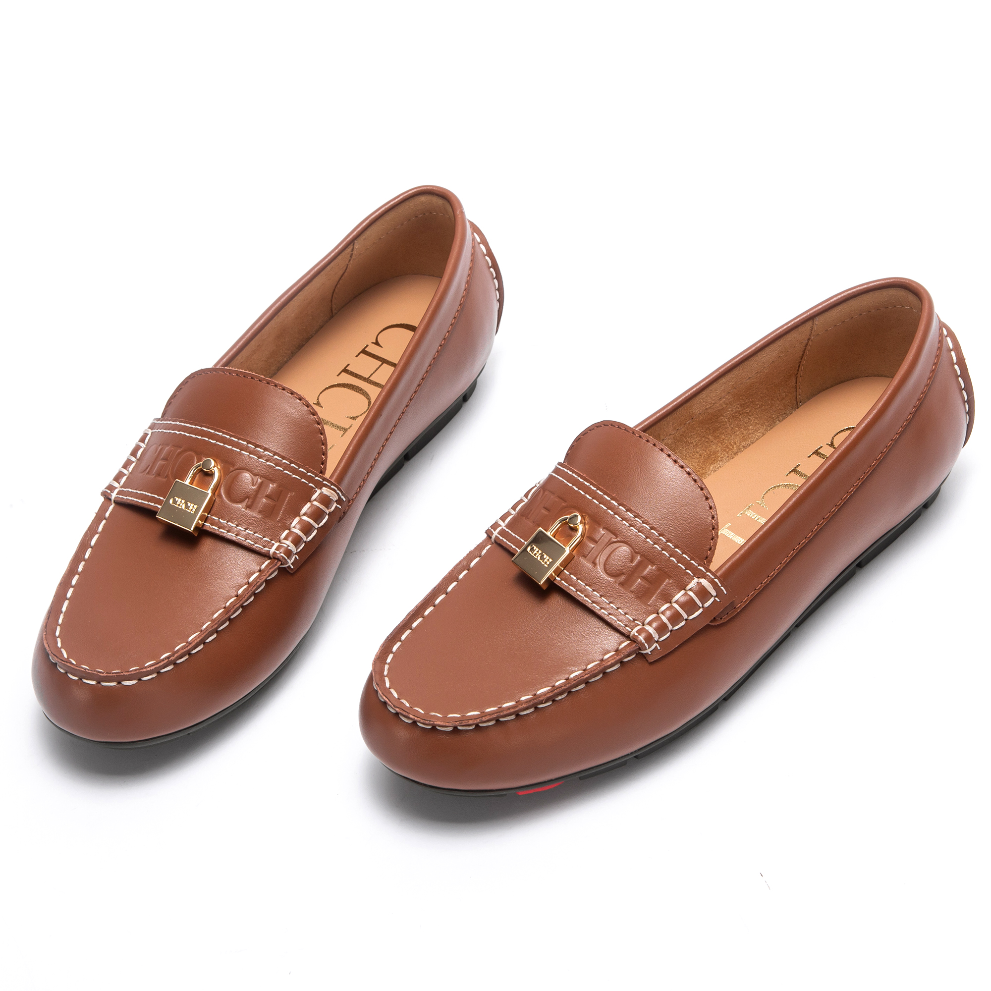 CHCH Women's Brown Flat Shoes  - Men Shoes Gucci 评论和价格