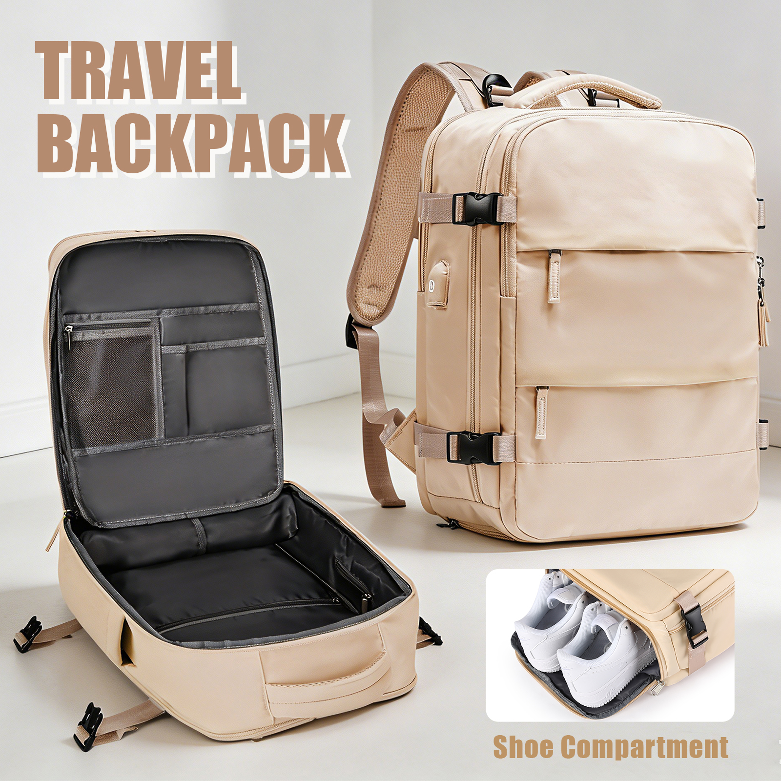 Large Travel Backpack for Men  - Men'S Shoes Zipper 评论和价格