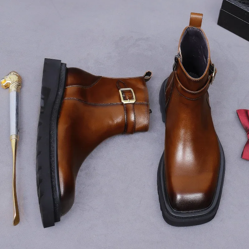 Retro Mens Ankle Oxford Boots  - Men Shoes Oxford 评论和价格
