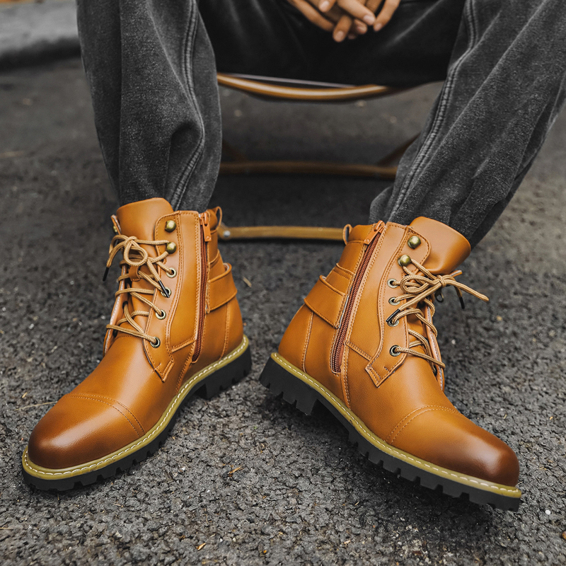 Quality Men Leather Boots Meta - Men'S Shoes Zipper 评论和价格