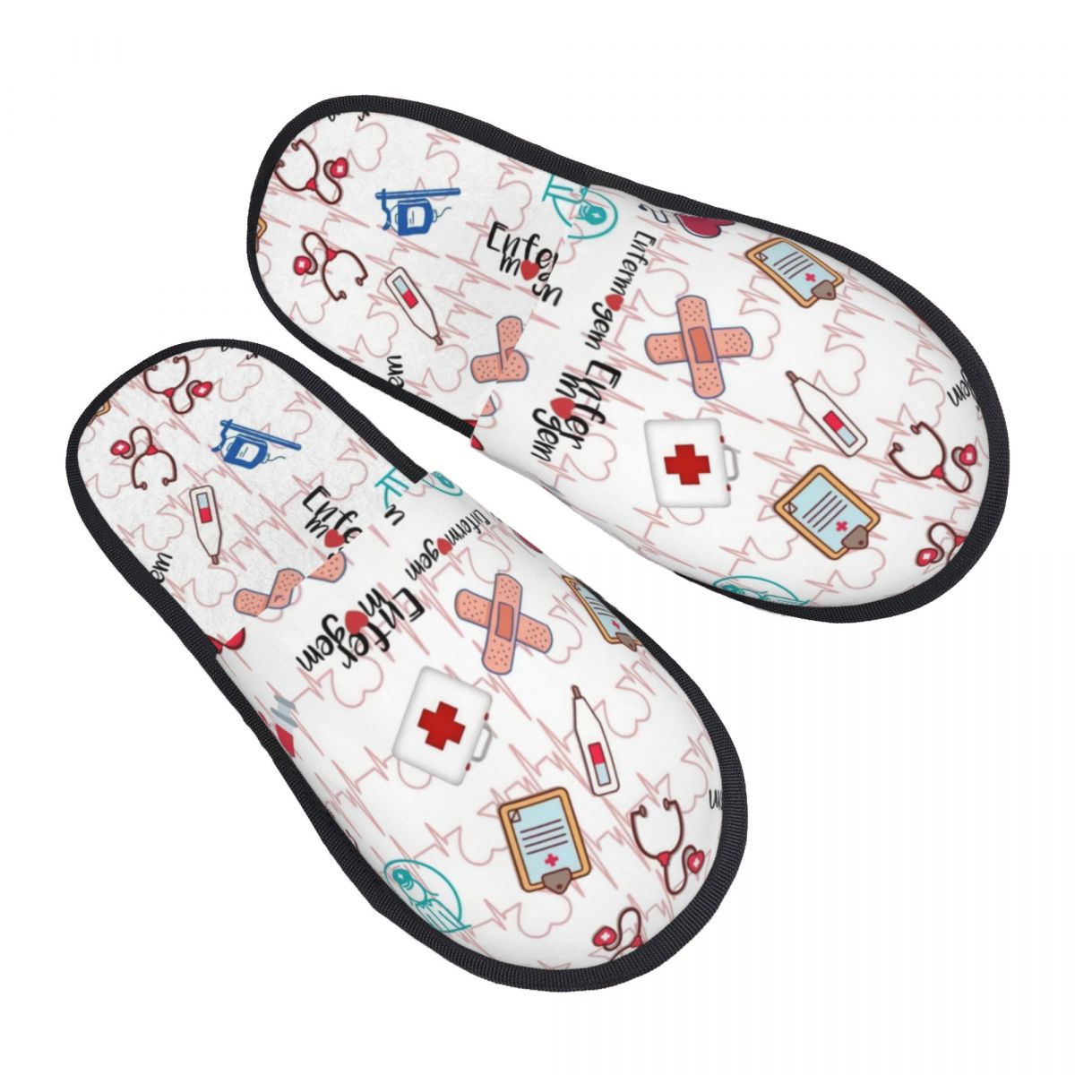 Print Heartbeat And Stethoscop - Men'S Shoes With Memory Foam 评论和价格