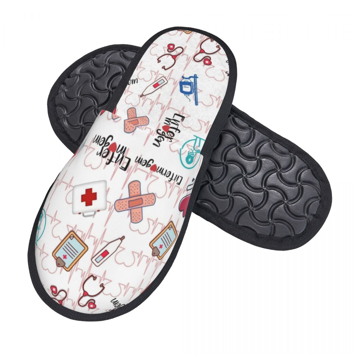 Print Heartbeat And Stethoscop - Men'S Shoes With Memory Foam 评论和价格