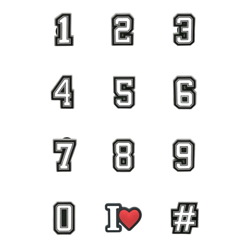 1pcs PVC Number Shoe Charms fo - Men Shoes Jeans 评论和价格