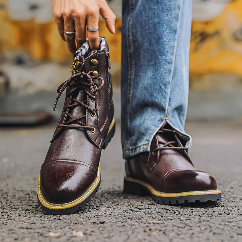 Autumn Winter Fashion Men Leat - Men Shoes Oxford 评论和价格